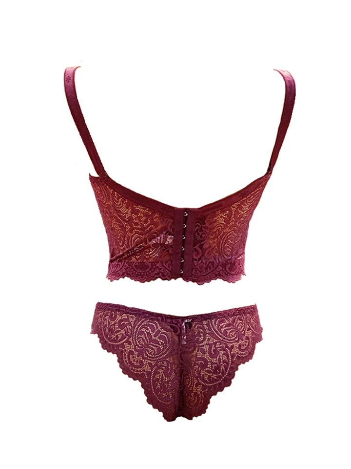 Ensemble bustier Floral aubergine