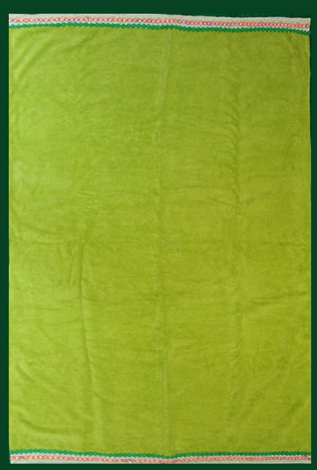 Serviette Beachwear verte strass orange