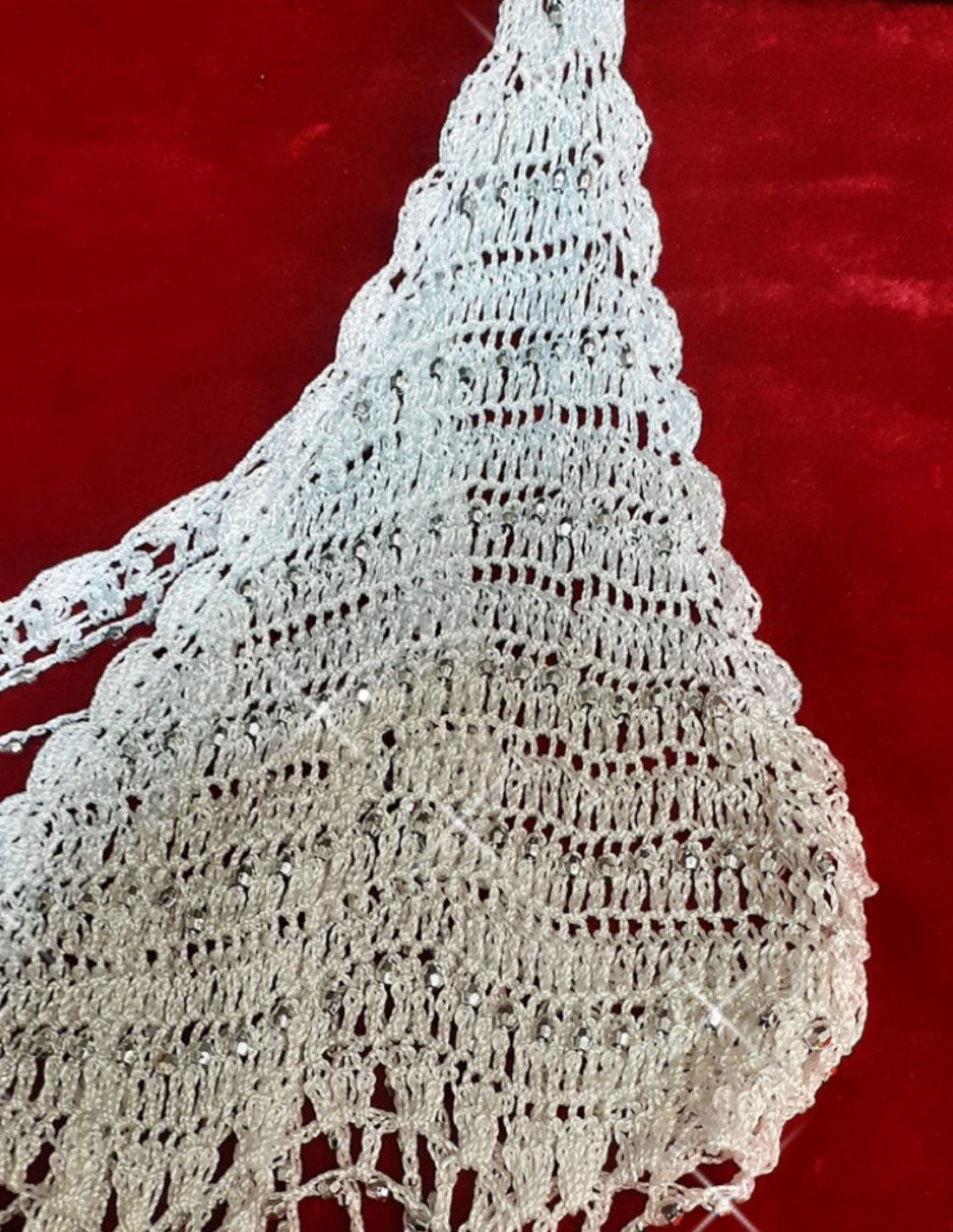 Robe courte Crochet et Strass blanche
