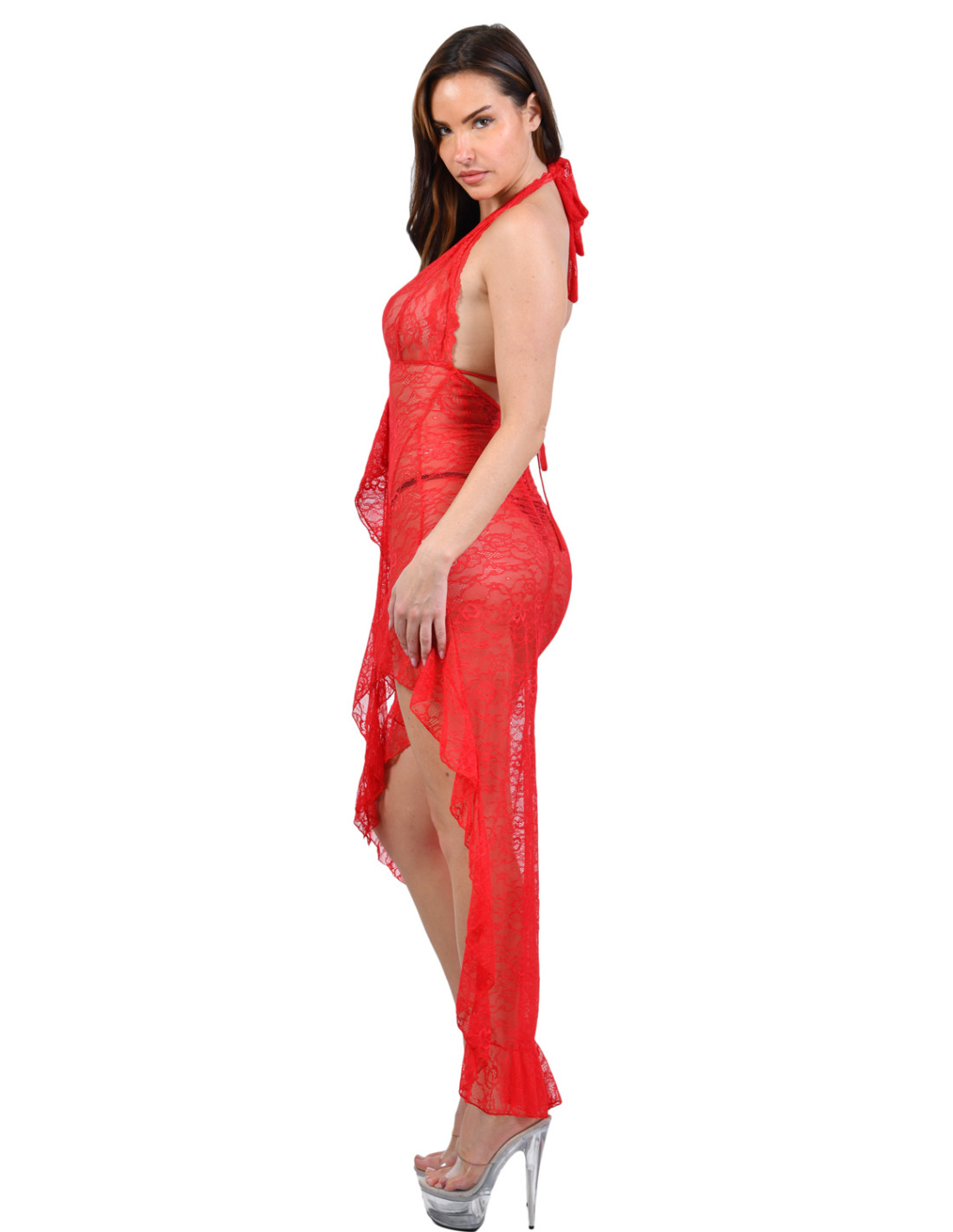 Nuisette longue Arena rouge
