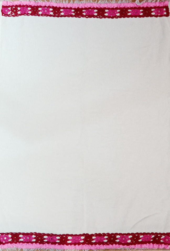 Serviette Beachwear blanche et rose